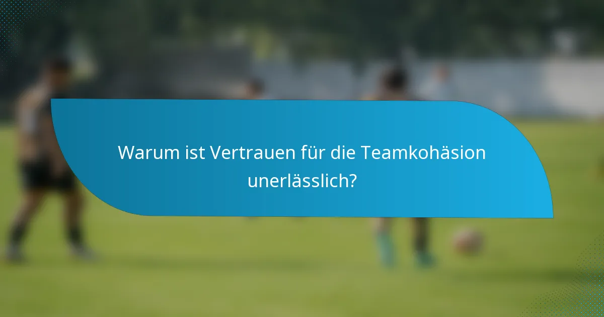 Warum ist Vertrauen für die Teamkohäsion unerlässlich?