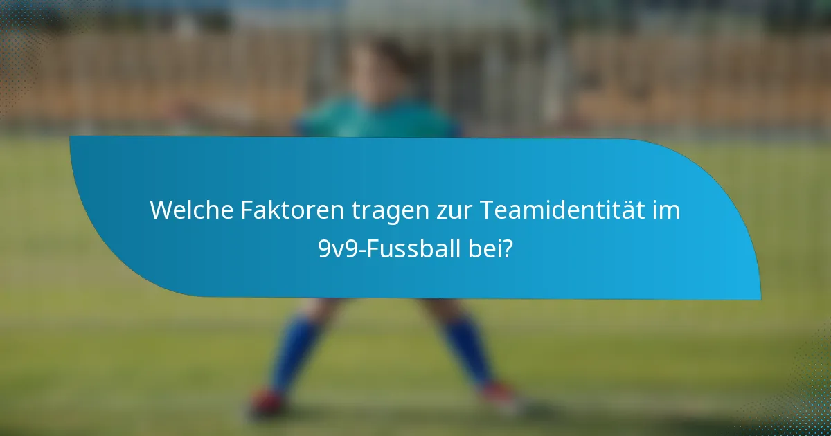 Welche Faktoren tragen zur Teamidentität im 9v9-Fussball bei?